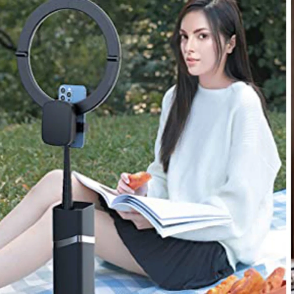 Tycom Ring Light with Tripod Stand and Phone Clip 10.2in/26cm, Selfie Li…